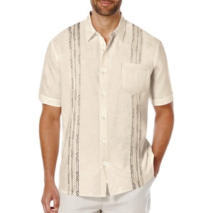 image:imageCOOFANDY Mens Cuban Guayabera Shirt Short Sleeve Linen Button Down Shirts Casual Summer Beach TopsBeige