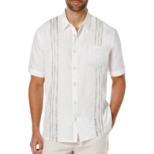 image:imageCOOFANDY Mens Cuban Guayabera Shirt Short Sleeve Linen Button Down Shirts Casual Summer Beach TopsWhite