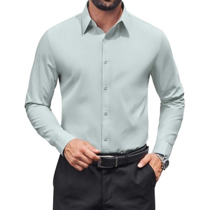 image:imageCOOFANDY Mens Dress Shirts Long Sleeve Stain Shield Button Down Shirt Regular Fit Formal Business Wedding ShirtsLight Green