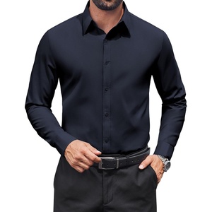 image:imageCOOFANDY Mens Dress Shirts Long Sleeve Stain Shield Button Down Shirt Regular Fit Formal Business Wedding ShirtsNavy Blue