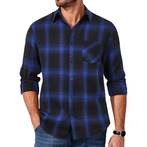 image:imageCOOFANDY Mens Flannel Shirts Long Sleeve Button Down Plaid Shirt Lightweight ShirtBlue  Black