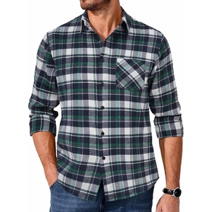 image:imageCOOFANDY Mens Flannel Shirts Long Sleeve Button Down Plaid Shirt Lightweight ShirtNavy Blue  White