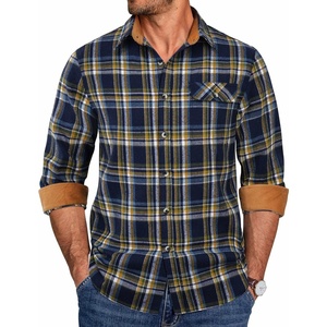 image:imageCOOFANDY Mens Flannel Shirts Long Sleeve Button Down Shirt Casual Shirts Work Shirts for MenDark Blue