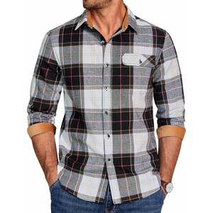 image:imageCOOFANDY Mens Flannel Shirts Long Sleeve Button Down Shirt Casual Shirts Work Shirts for MenHuntsman Charcoal Plaid
