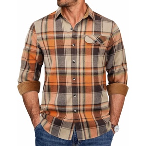 image:imageCOOFANDY Mens Flannel Shirts Long Sleeve Button Down Shirt Casual Shirts Work Shirts for MenKhaki