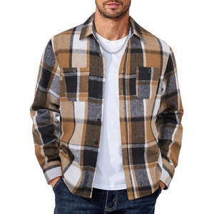image:imageCOOFANDY Mens Flannel Shirts Long Sleeve Casual Cotton Plaid Button Down Shirt Jacket with PocketsBlackkhaki Plaid