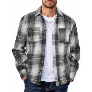 image:imageCOOFANDY Mens Flannel Shirts Long Sleeve Casual Cotton Plaid Button Down Shirt Jacket with PocketsGraphite Black