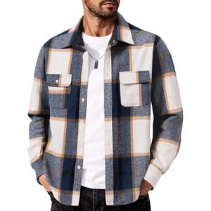 image:imageCOOFANDY Mens Flannel Shirts Long Sleeve Cotton Plaid Shirt Jacket Casual Button Down Shirt with PocketsDeep Blue