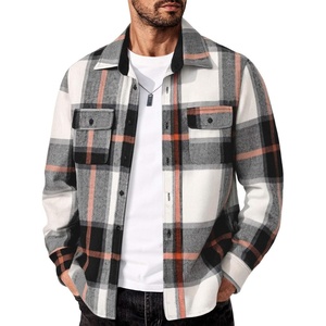 image:imageCOOFANDY Mens Flannel Shirts Long Sleeve Cotton Plaid Shirt Jacket Casual Button Down Shirt with PocketsGrey