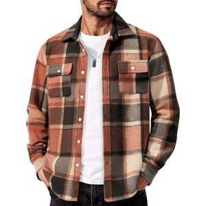 image:imageCOOFANDY Mens Flannel Shirts Long Sleeve Cotton Plaid Shirt Jacket Casual Button Down Shirt with PocketsOrange Red