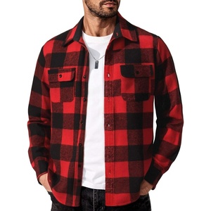image:imageCOOFANDY Mens Flannel Shirts Long Sleeve Cotton Plaid Shirt Jacket Casual Button Down Shirt with PocketsWine Red