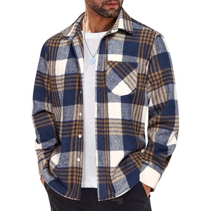 image:imageCOOFANDY Mens Flannel Shirts Long Sleeve Lightweight Plaid Shirt Casual Button Down Shirts JacketBlue Plaid