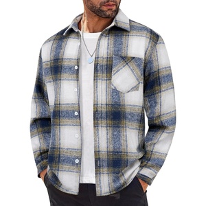 image:imageCOOFANDY Mens Flannel Shirts Long Sleeve Lightweight Plaid Shirt Casual Button Down Shirts JacketBlue Yellow
