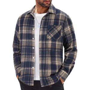 image:imageCOOFANDY Mens Flannel Shirts Long Sleeve Lightweight Plaid Shirt Casual Button Down Shirts JacketDark Blue