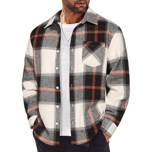 image:imageCOOFANDY Mens Flannel Shirts Long Sleeve Lightweight Plaid Shirt Casual Button Down Shirts JacketGrey