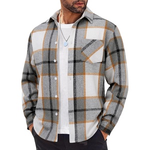 image:imageCOOFANDY Mens Flannel Shirts Long Sleeve Lightweight Plaid Shirt Casual Button Down Shirts JacketGrey Plaid