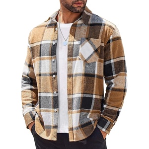 image:imageCOOFANDY Mens Flannel Shirts Long Sleeve Lightweight Plaid Shirt Casual Button Down Shirts JacketKhaki