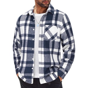 image:imageCOOFANDY Mens Flannel Shirts Long Sleeve Lightweight Plaid Shirt Casual Button Down Shirts JacketLight Blue