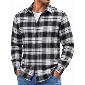 image:imageCOOFANDY Mens Flannel Shirts Long Sleeve Lightweight Plaid Shirt Casual Button Down Shirts with PocketBlack White