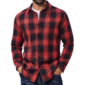 image:imageCOOFANDY Mens Flannel Shirts Long Sleeve Plaid Button Down Shirts Casual Cotton ShirtsRedBlack