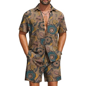 image:imageCOOFANDY Mens Hawaiian Matching Set Summer Beach 2 Piece Outfits Flower Button Down Shirts and Shorts Vacation Outfits01hand Painted Flowers