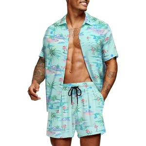 image:imageCOOFANDY Mens Hawaiian Matching Set Summer Beach 2 Piece Outfits Flower Button Down Shirts and Shorts Vacation OutfitsCoconut Tree