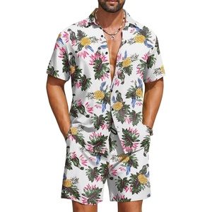 image:imageCOOFANDY Mens Hawaiian Matching Set Summer Beach 2 Piece Outfits Flower Button Down Shirts and Shorts Vacation OutfitsPineapple Flower