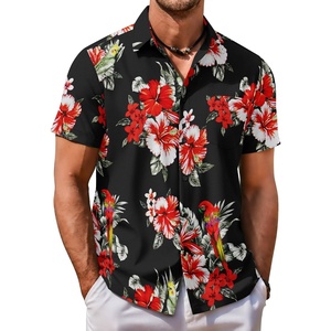 image:imageCOOFANDY Mens Hawaiian Shirt Short Sleeve Button Down Shirt Tropical Summer Beach ShirtAnimalparrot