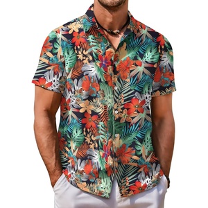 image:imageCOOFANDY Mens Hawaiian Shirt Short Sleeve Button Down Shirt Tropical Summer Beach ShirtMonsteraorange