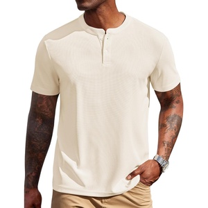 image:imageCOOFANDY Mens Henley Shirts Short Sleeve Texture Casual Button Henley Summer Classic Basic Tee ShirtsBeige