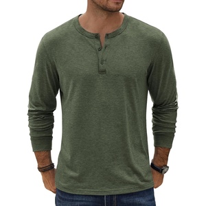 image:imageCOOFANDY Mens Henley TShirt Long Sleeve Casual Lightweight Pullover Shirts Soft Stretch Basic Tees Fall TopsArmy Green