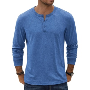 image:imageCOOFANDY Mens Henley TShirt Long Sleeve Casual Lightweight Pullover Shirts Soft Stretch Basic Tees Fall TopsBlue