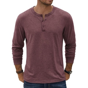 image:imageCOOFANDY Mens Henley TShirt Long Sleeve Casual Lightweight Pullover Shirts Soft Stretch Basic Tees Fall TopsDark Red