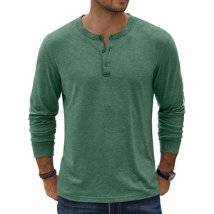 image:imageCOOFANDY Mens Henley TShirt Long Sleeve Casual Lightweight Pullover Shirts Soft Stretch Basic Tees Fall TopsGreen