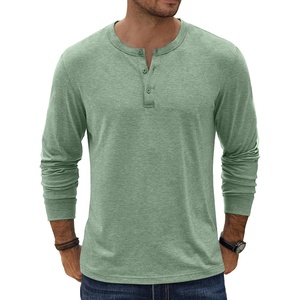 image:imageCOOFANDY Mens Henley TShirt Long Sleeve Casual Lightweight Pullover Shirts Soft Stretch Basic Tees Fall TopsLight Green