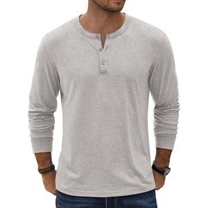 image:imageCOOFANDY Mens Henley TShirt Long Sleeve Casual Lightweight Pullover Shirts Soft Stretch Basic Tees Fall TopsLight Grey