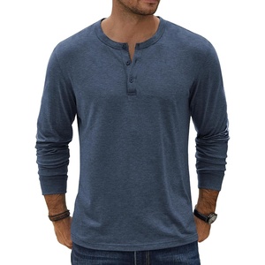 image:imageCOOFANDY Mens Henley TShirt Long Sleeve Casual Lightweight Pullover Shirts Soft Stretch Basic Tees Fall TopsNavy Blue