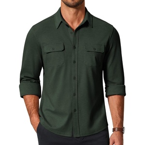 image:imageCOOFANDY Mens Long Sleeve Shirts Casual Button Down Shirt Wrinkle Free Dress Shirt with PocketDark Green
