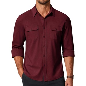 image:imageCOOFANDY Mens Long Sleeve Shirts Casual Button Down Shirt Wrinkle Free Dress Shirt with PocketWine Red