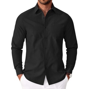 image:imageCOOFANDY Mens Oxford Shirt Long Sleeve Casual Button Down Shirts Soild Dress Shirts with PocketBlack