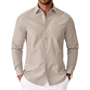 image:imageCOOFANDY Mens Oxford Shirt Long Sleeve Casual Button Down Shirts Soild Dress Shirts with PocketKhaki