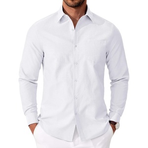 image:imageCOOFANDY Mens Oxford Shirt Long Sleeve Casual Button Down Shirts Soild Dress Shirts with PocketWhite