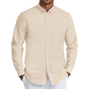 image:imageCOOFANDY Mens Oxford Shirt Long Sleeve Regular Fit Dress Shirt Casual Button Down Shirts for MenBeige