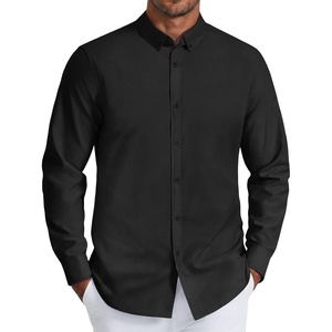 image:imageCOOFANDY Mens Oxford Shirt Long Sleeve Regular Fit Dress Shirt Casual Button Down Shirts for MenBlack