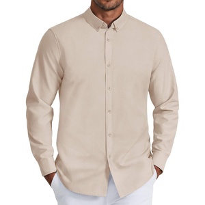 image:imageCOOFANDY Mens Oxford Shirt Long Sleeve Regular Fit Dress Shirt Casual Button Down Shirts for MenKhaki
