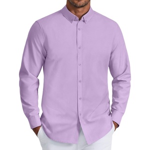 image:imageCOOFANDY Mens Oxford Shirt Long Sleeve Regular Fit Dress Shirt Casual Button Down Shirts for MenLight Purple