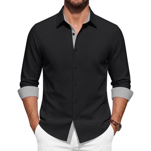 image:imageCOOFANDY Mens Oxford Shirts Long Sleeve Button Down Shirt Casual Untucked Shirts for MenBlack