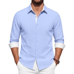 image:imageCOOFANDY Mens Oxford Shirts Long Sleeve Button Down Shirt Casual Untucked Shirts for MenLight Blue