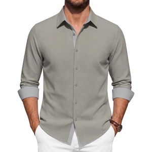 image:imageCOOFANDY Mens Oxford Shirts Long Sleeve Button Down Shirt Casual Untucked Shirts for MenTea Gray