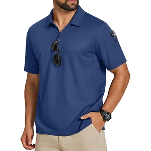 image:imageCOOFANDY Mens Polo Shirts Short Sleeve Quick Dry Performance Golf Polos Tactical Work Shirts with Pen PocketBlue